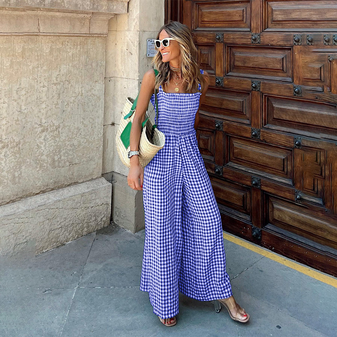 BETHANY - Luchtige geruite jumpsuit voor dames, perfect voor de zomer