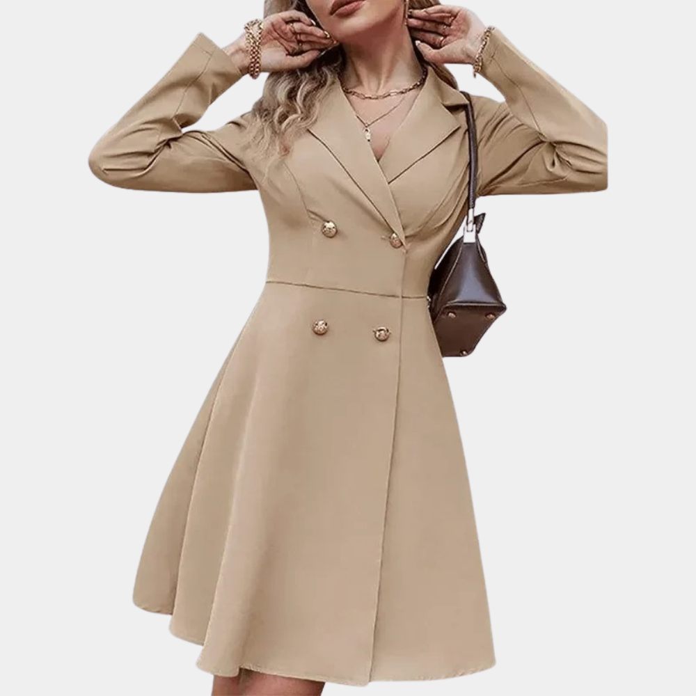 Hughette - Elegante damesjurk met knopen voor de zomer