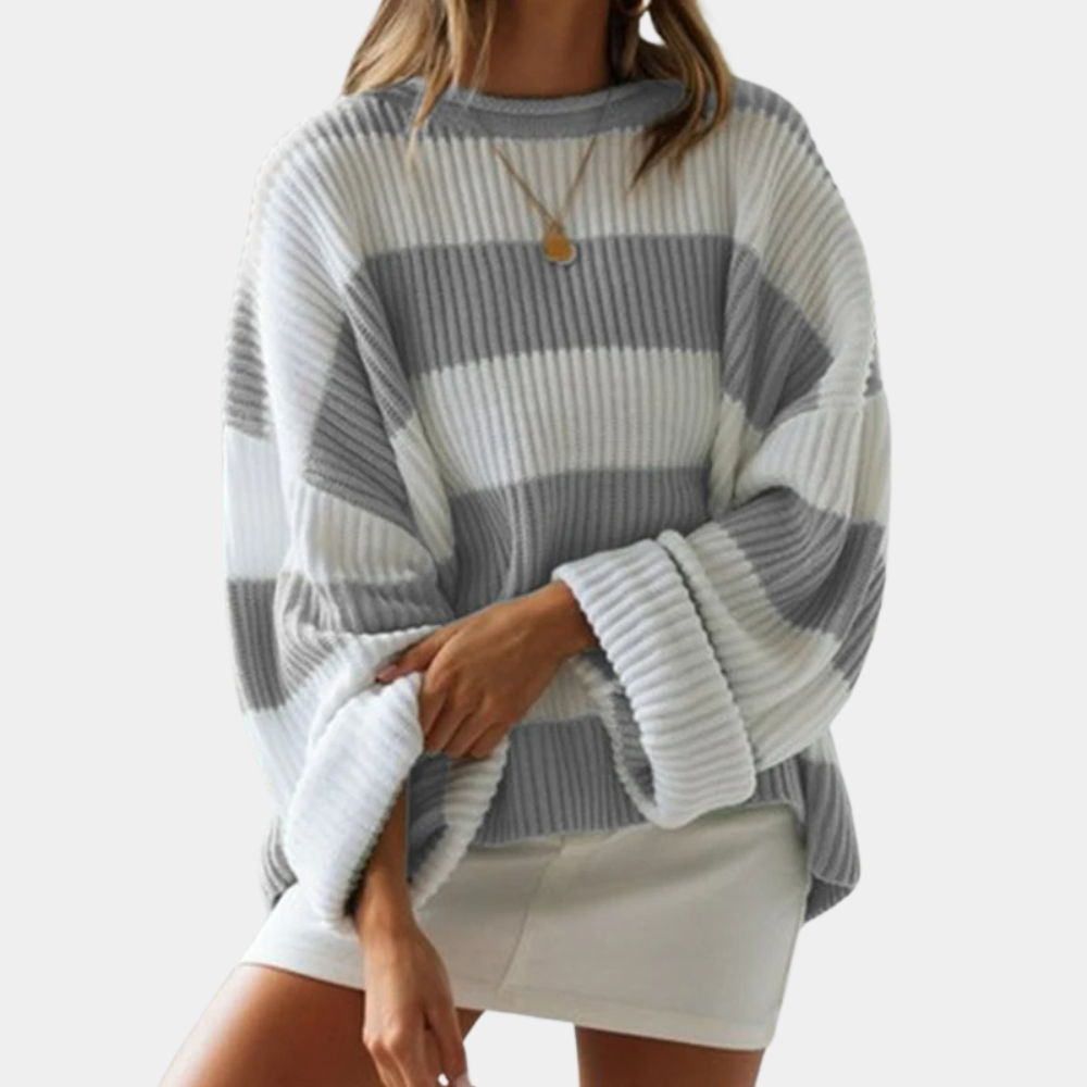 Mathilde - Gestreepte oversized damestrui voor de zomer