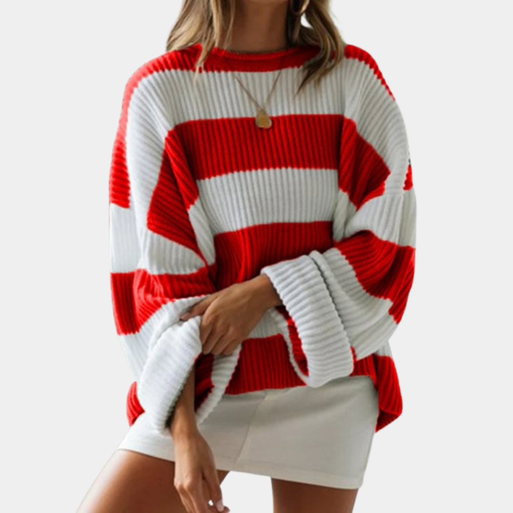Mathilde - Gestreepte oversized damestrui voor de zomer