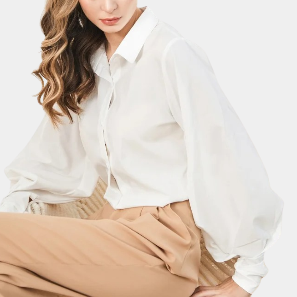 Oceane - Elegante damesblouse met bisschopsmouwen voor de zomer