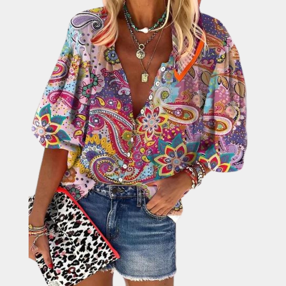 Vire - Luchtige damesblouse met paisleyprint voor de zomer