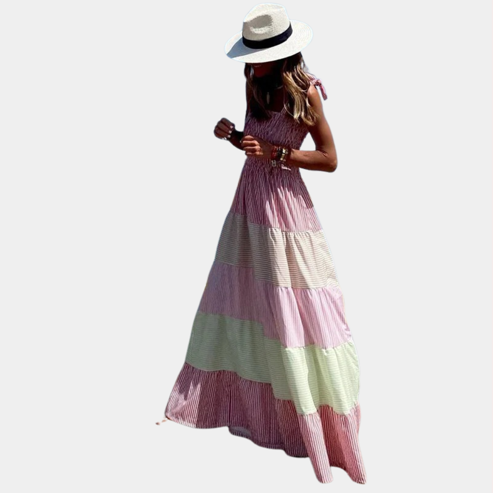 Rosalind - Zomerse multicolor maxi-jurk voor dames