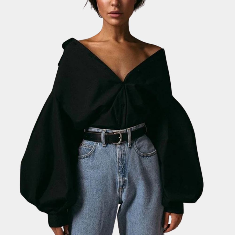 Raimona - Luchtige damesblouse met pofmouwen voor de zomer