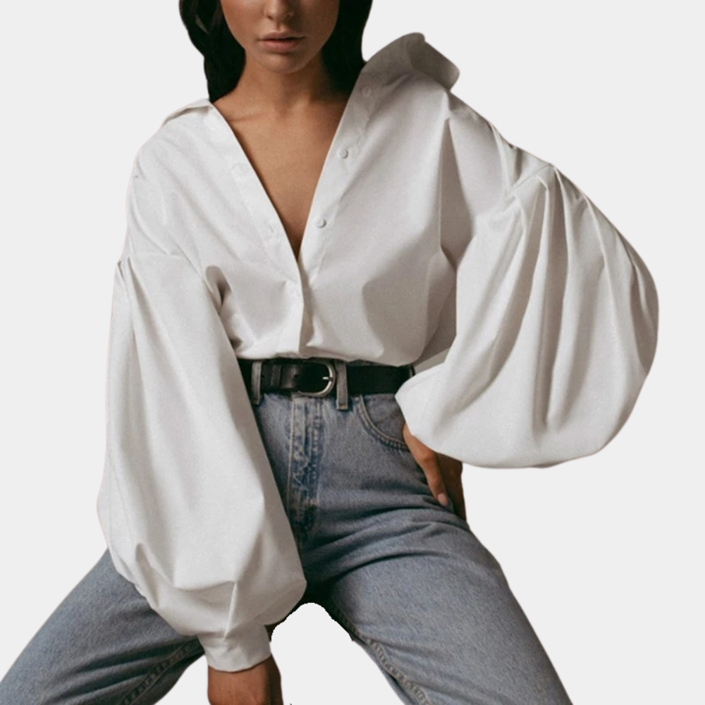 Raimona - Luchtige damesblouse met pofmouwen voor de zomer