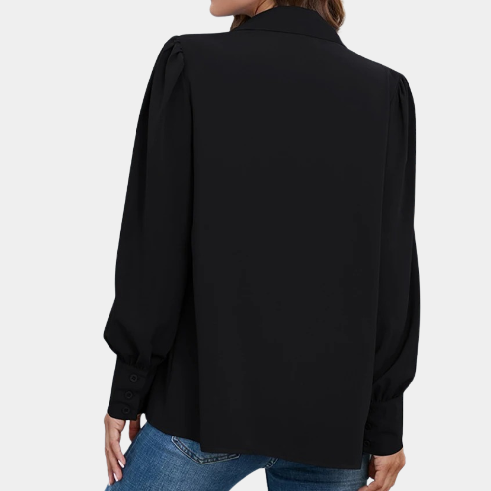 Vera - Geplooide damesblouse met lange mouwen voor de zomer