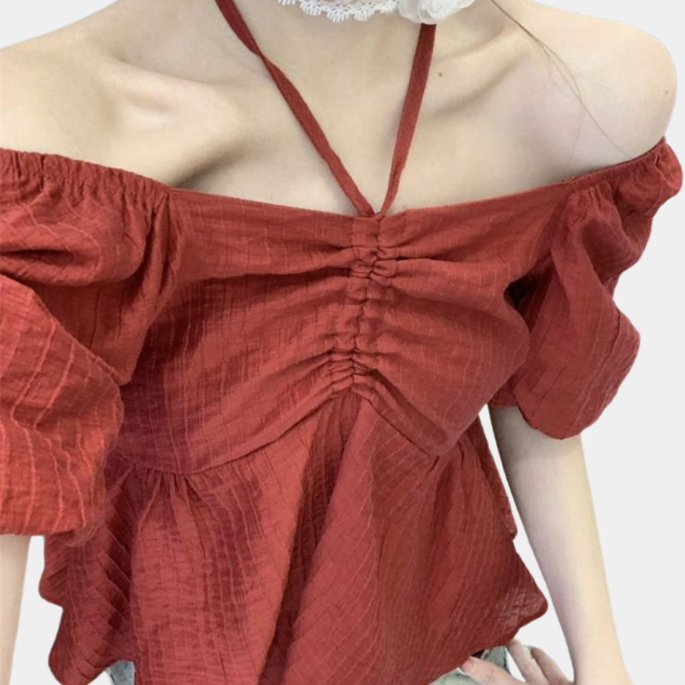Nanna - Stijlvolle damesblouse met pofmouwen voor de zomer