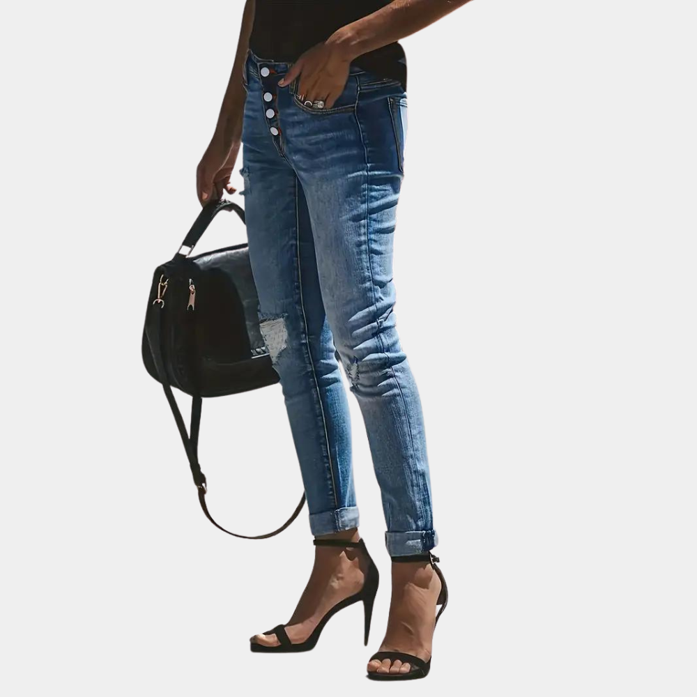 Harriet - Casual gescheurde zomerjeans