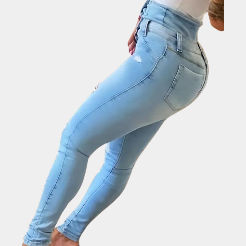 Elizabete - Gescheurde jeans met hoge taille voor dames - Zomerse stijl