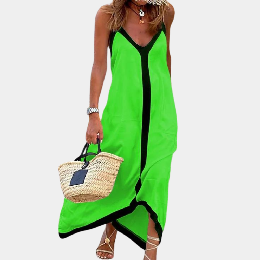 Inga - Zomerse dames maxi-jurk met spaghettiband