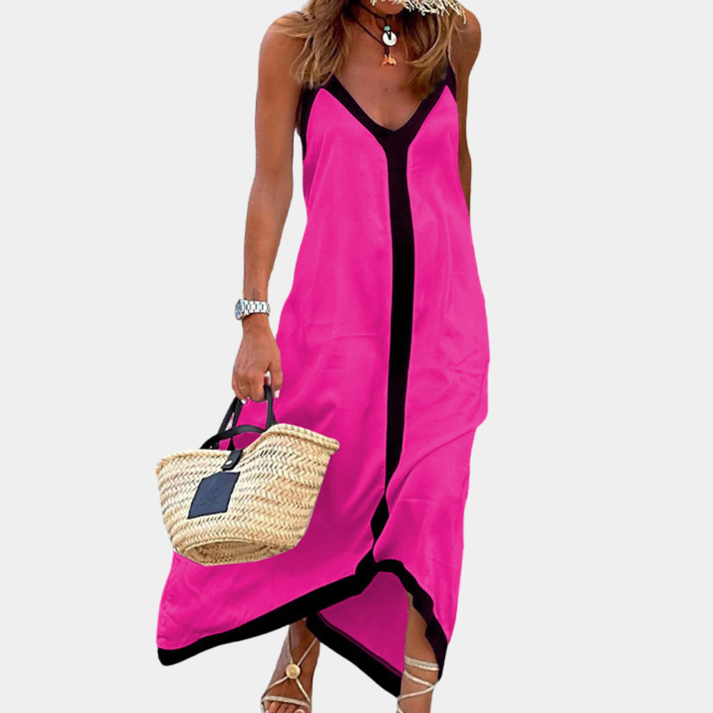 Inga - Zomerse dames maxi-jurk met spaghettiband