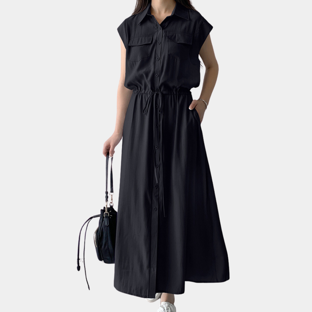 Jelena - Casual damesjurk met knopen voor de zomer