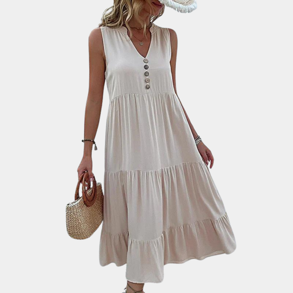 Casual damesjurk met v-hals voor de zomer