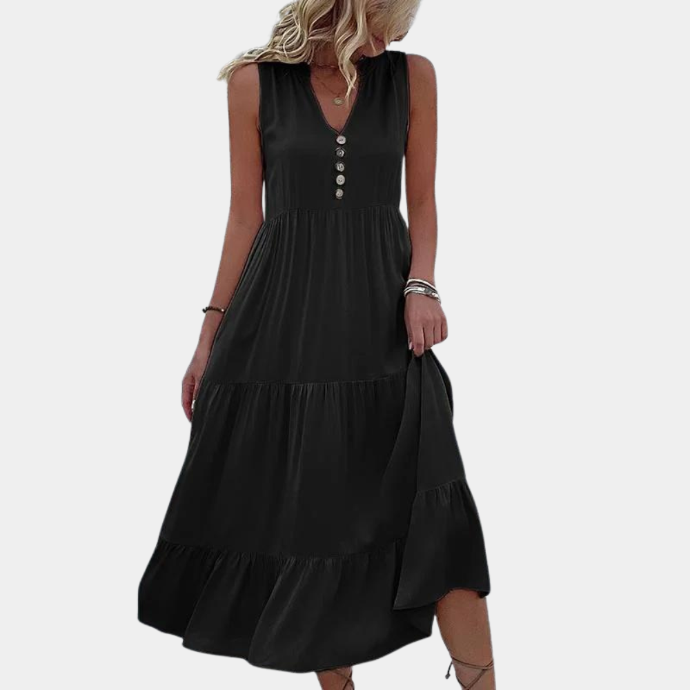 Casual damesjurk met v-hals voor de zomer