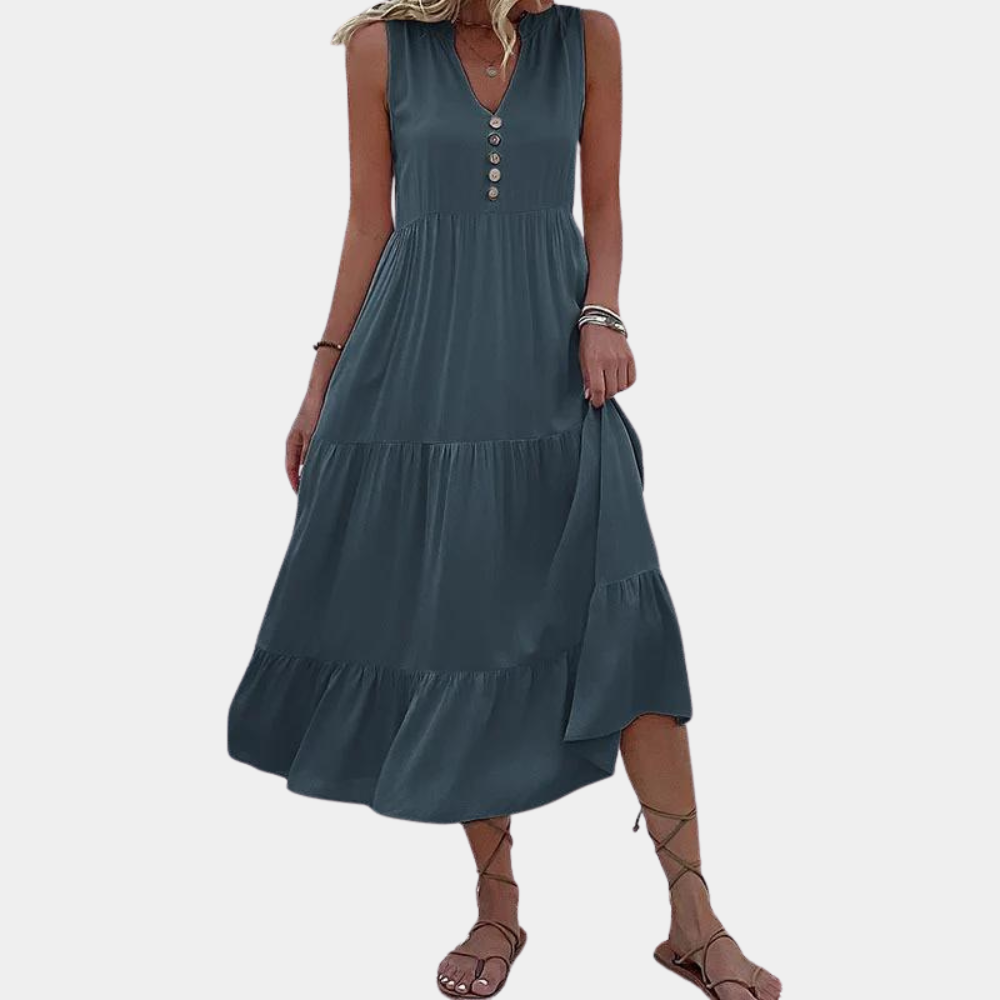 Casual damesjurk met v-hals voor de zomer