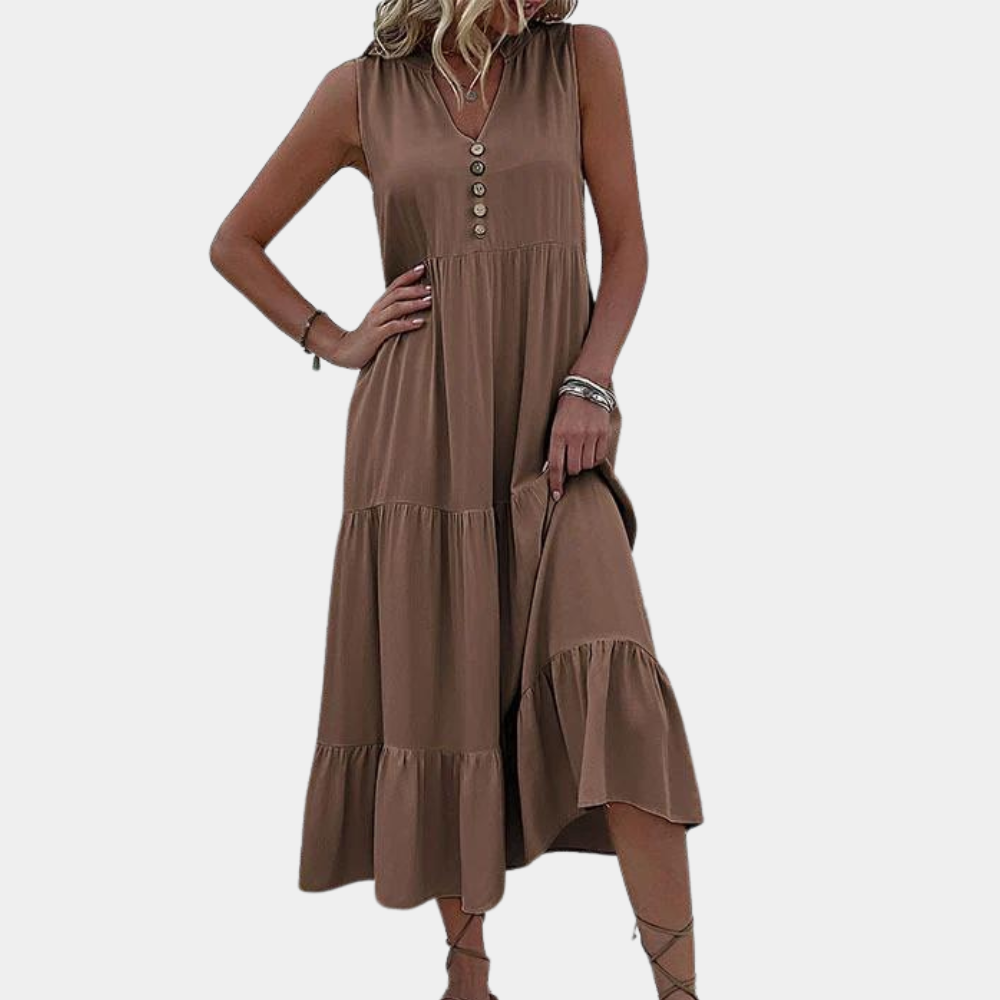 Casual damesjurk met v-hals voor de zomer