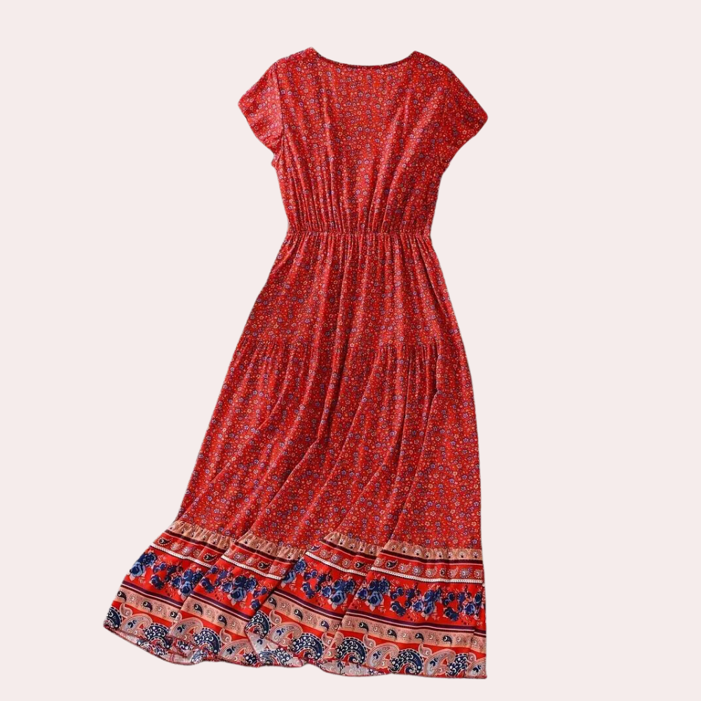 Ludmila - Zomerse bloemige boho jurk voor dames