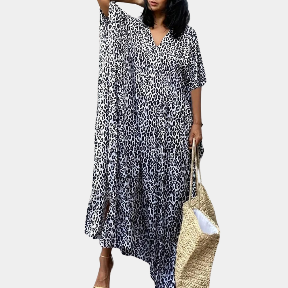 Maxi-jurk met luipaardprint voor dames - Zomerse Stijl