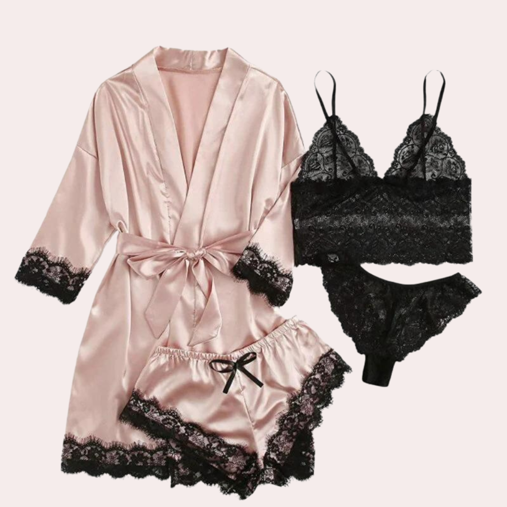 Luxe 4-delige zomerse slaapjurk voor dames