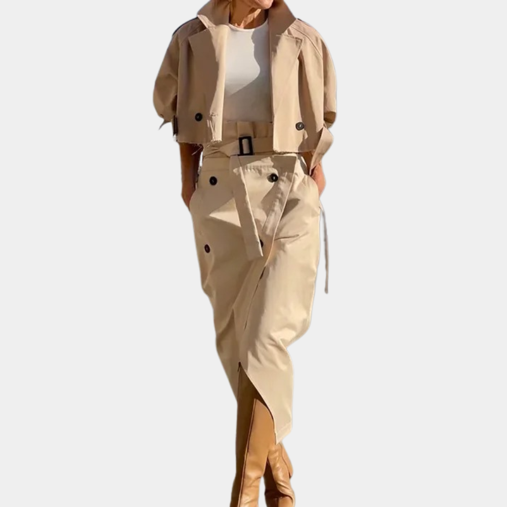 Stijlvolle dames trenchcoat set voor de zomer