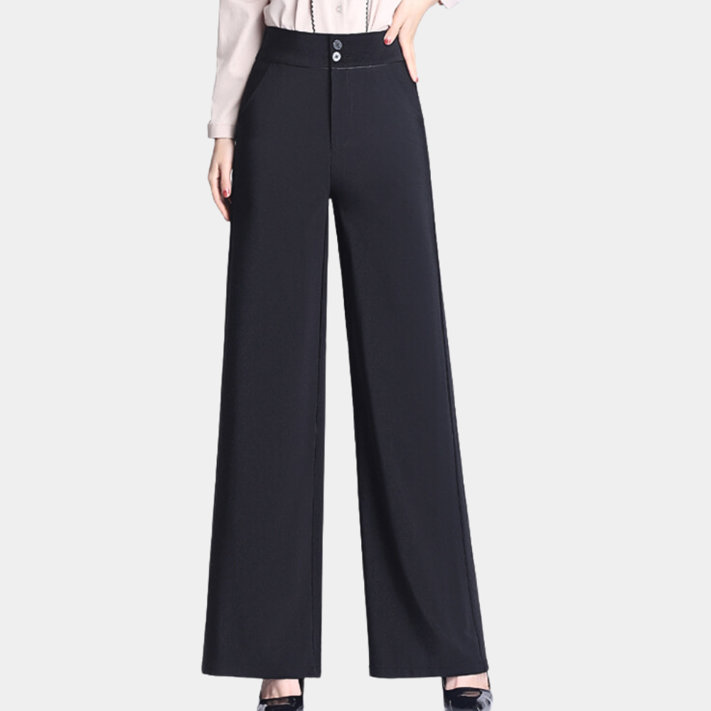 Weronika - Elegante Hoge Taille Broek met Wijde Pijpen voor Dames - Zomerse Stijl