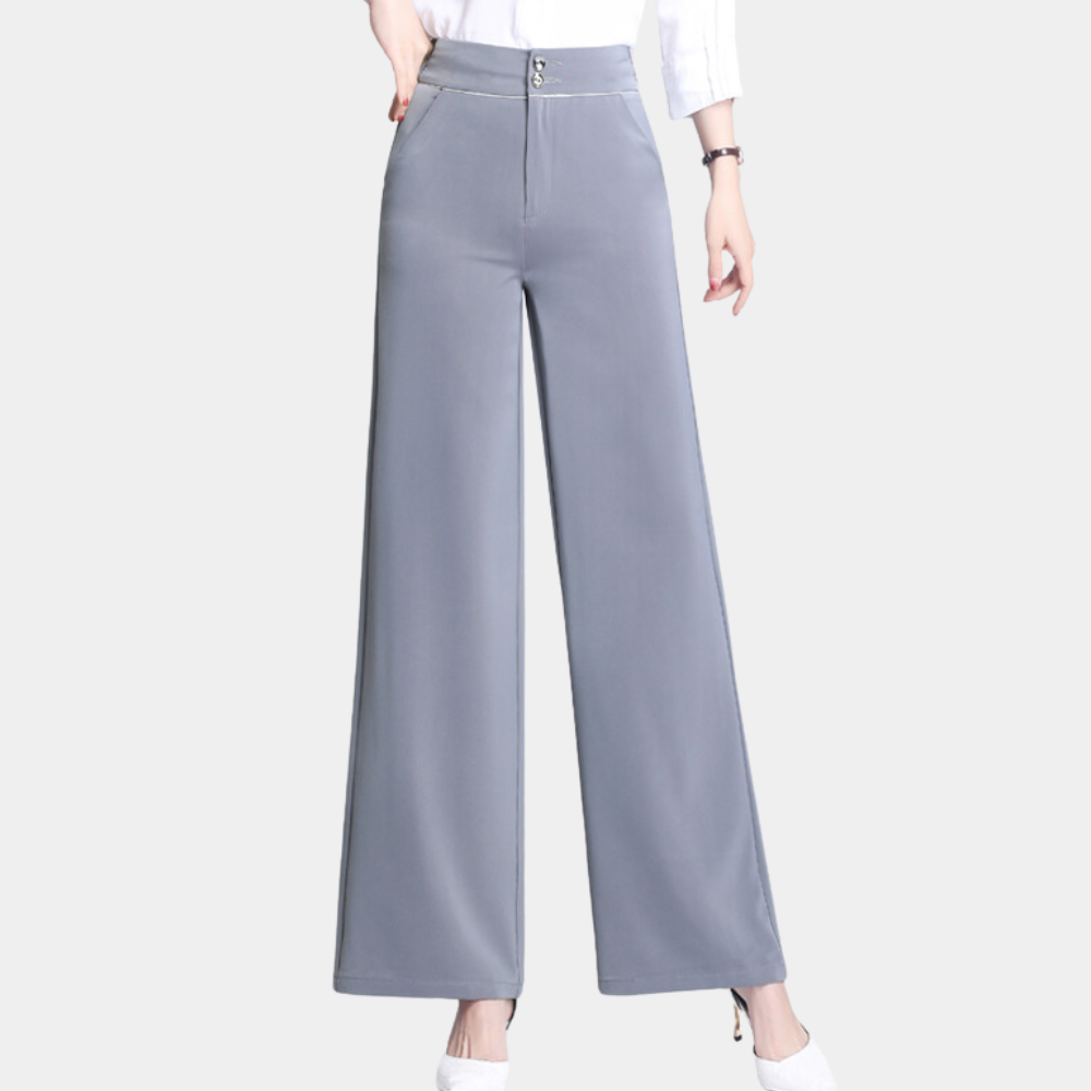 Weronika - Elegante Hoge Taille Broek met Wijde Pijpen voor Dames - Zomerse Stijl
