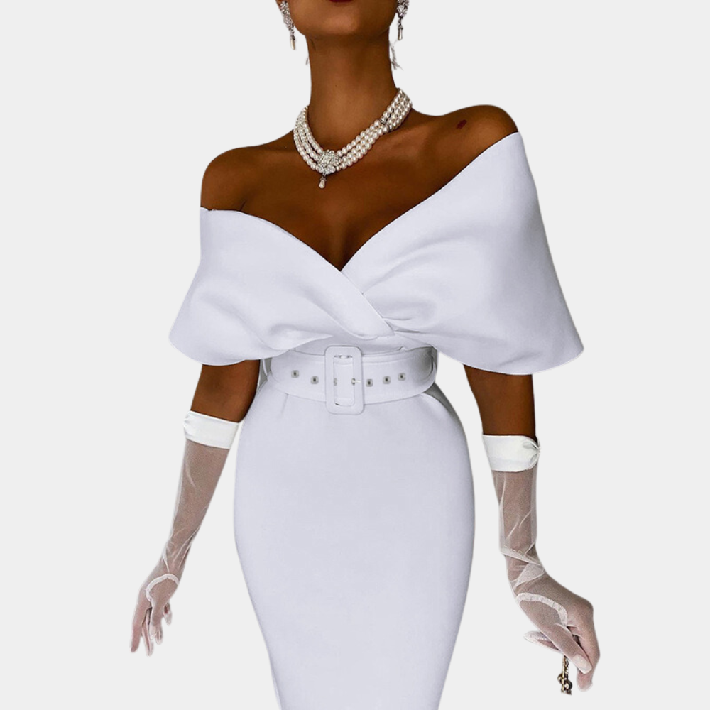 Elegante off-shoulder zomeravondjurk voor dames
