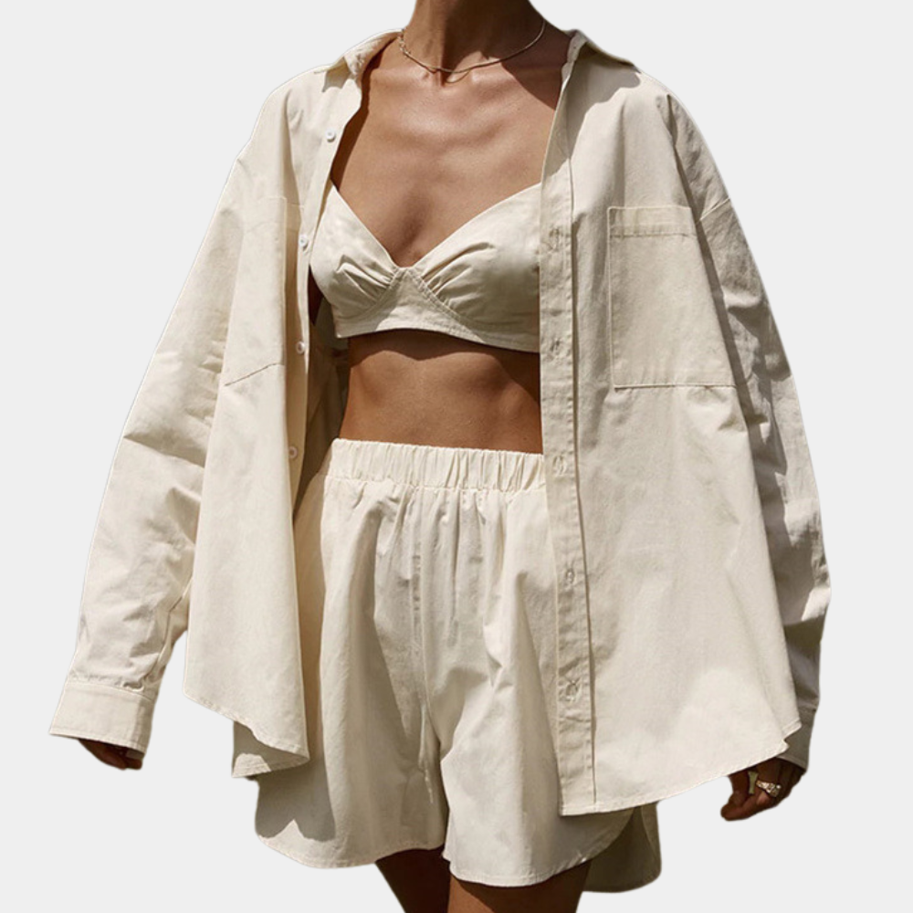 Casual driedelige damesset voor de zomer