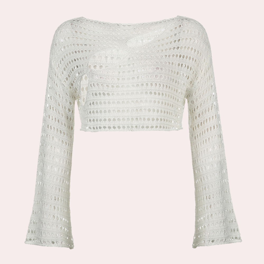 Moderne gebreide dames crop top voor de zomer