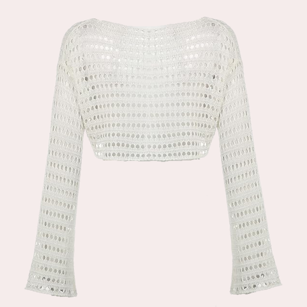 Moderne gebreide dames crop top voor de zomer