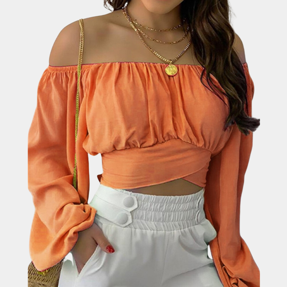 Off shoulder blouse met lange mouwen voor dames - Zomerse stijl