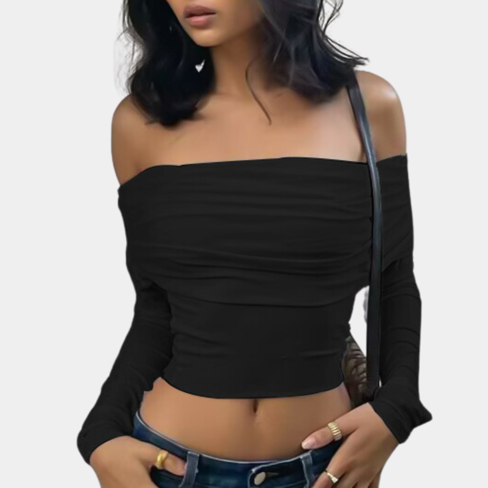 Damestop met lange mouwen en off-shoulder voor de zomer