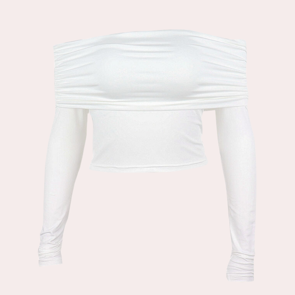 Damestop met lange mouwen en off-shoulder voor de zomer