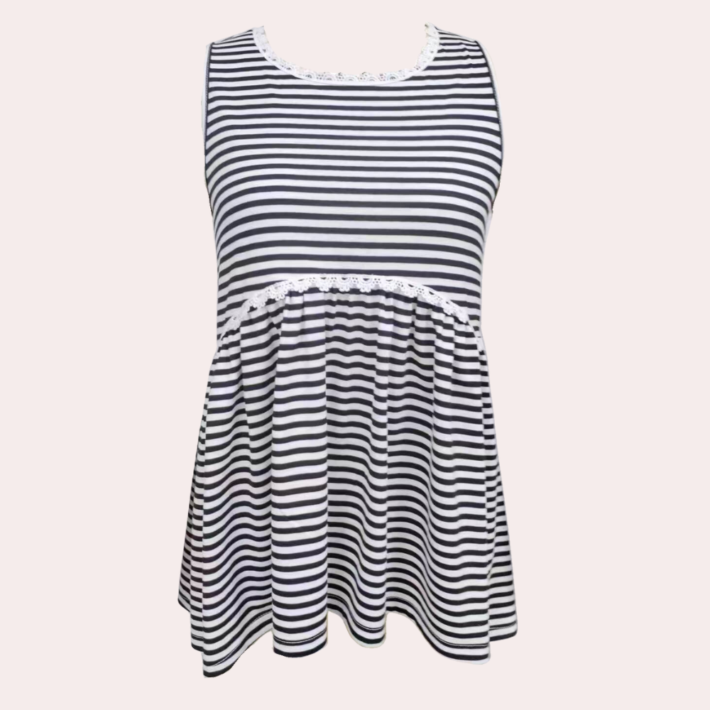 Gestreepte gebreide zomertanktop voor dames