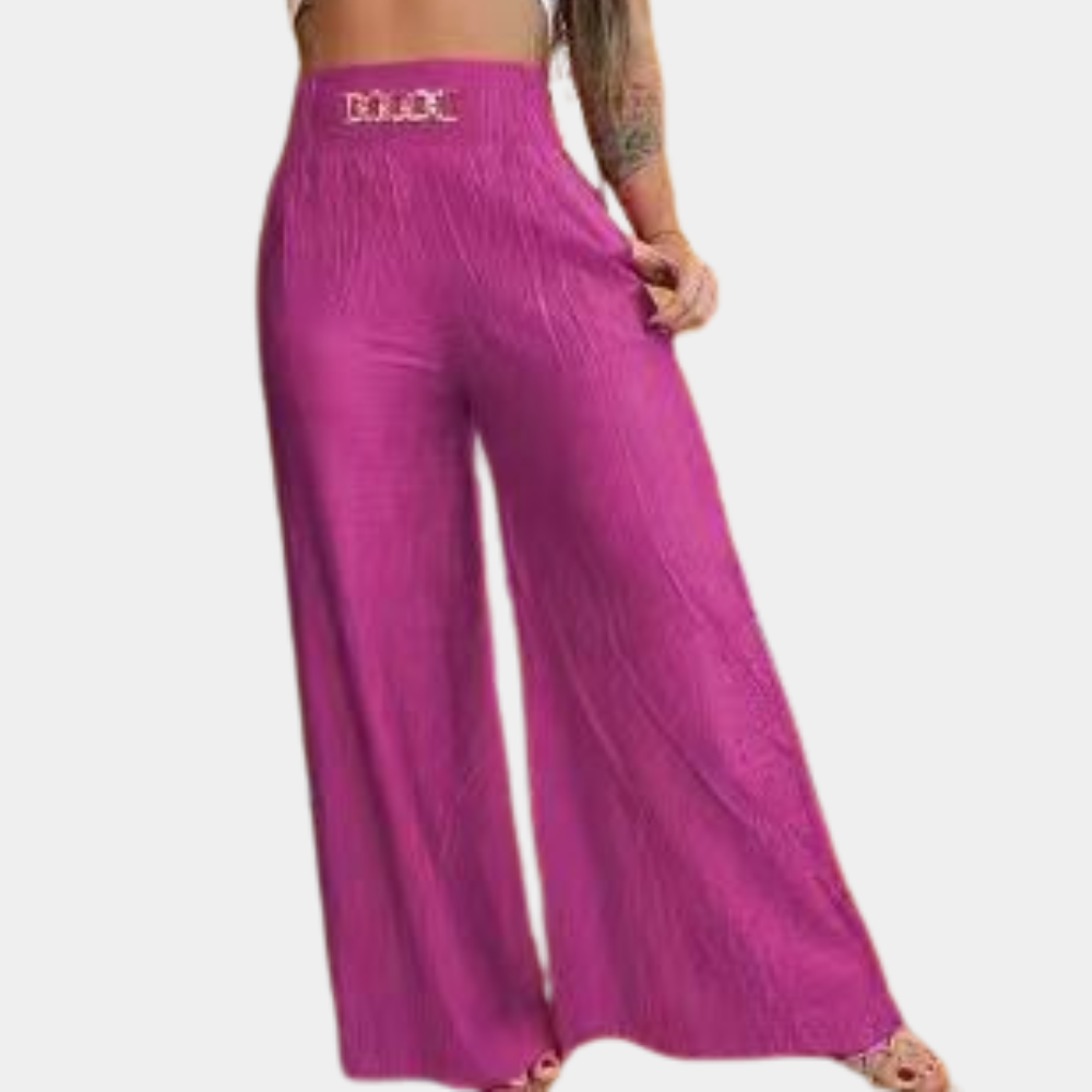 Elegante damesbroek met wijde pijpen voor de zomer