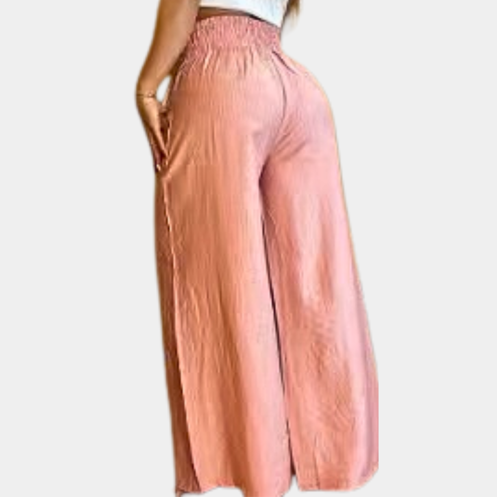 Elegante damesbroek met wijde pijpen voor de zomer