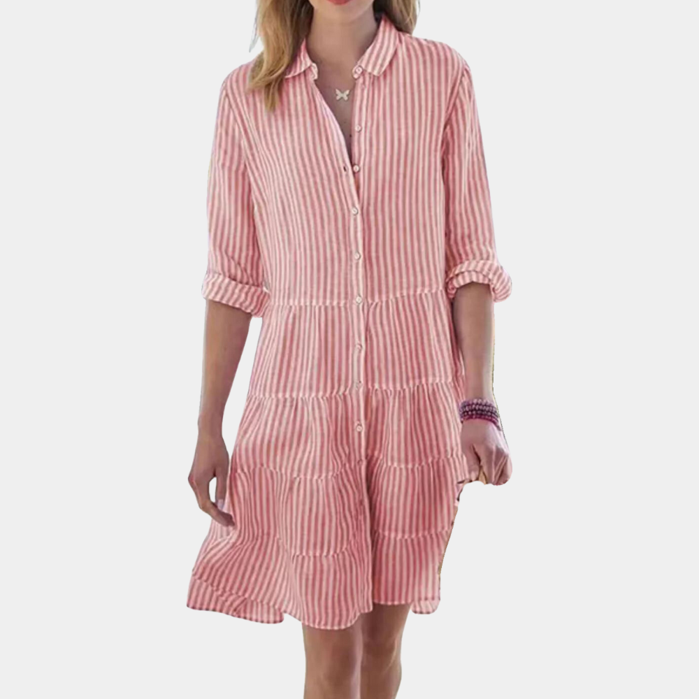 Modieuze gestreepte zomerjurk voor dames