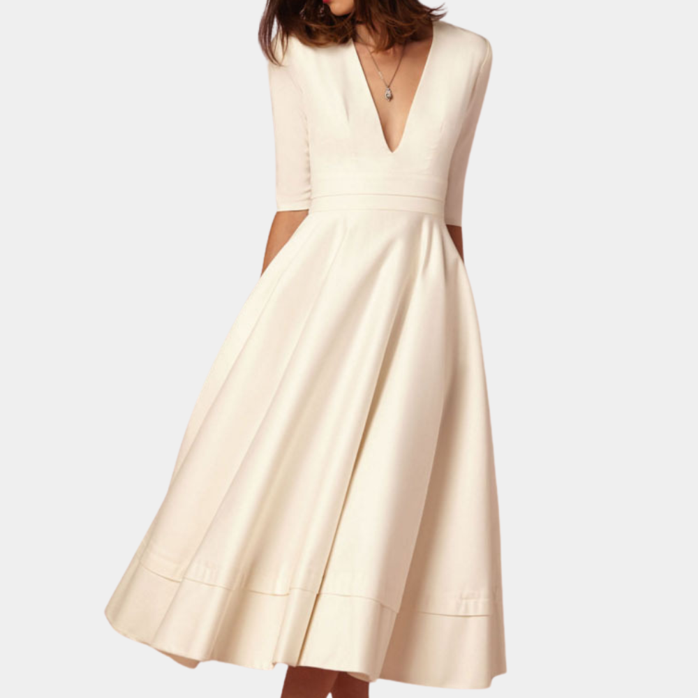 Elegante damesjurk met v-halslijn voor de zomer