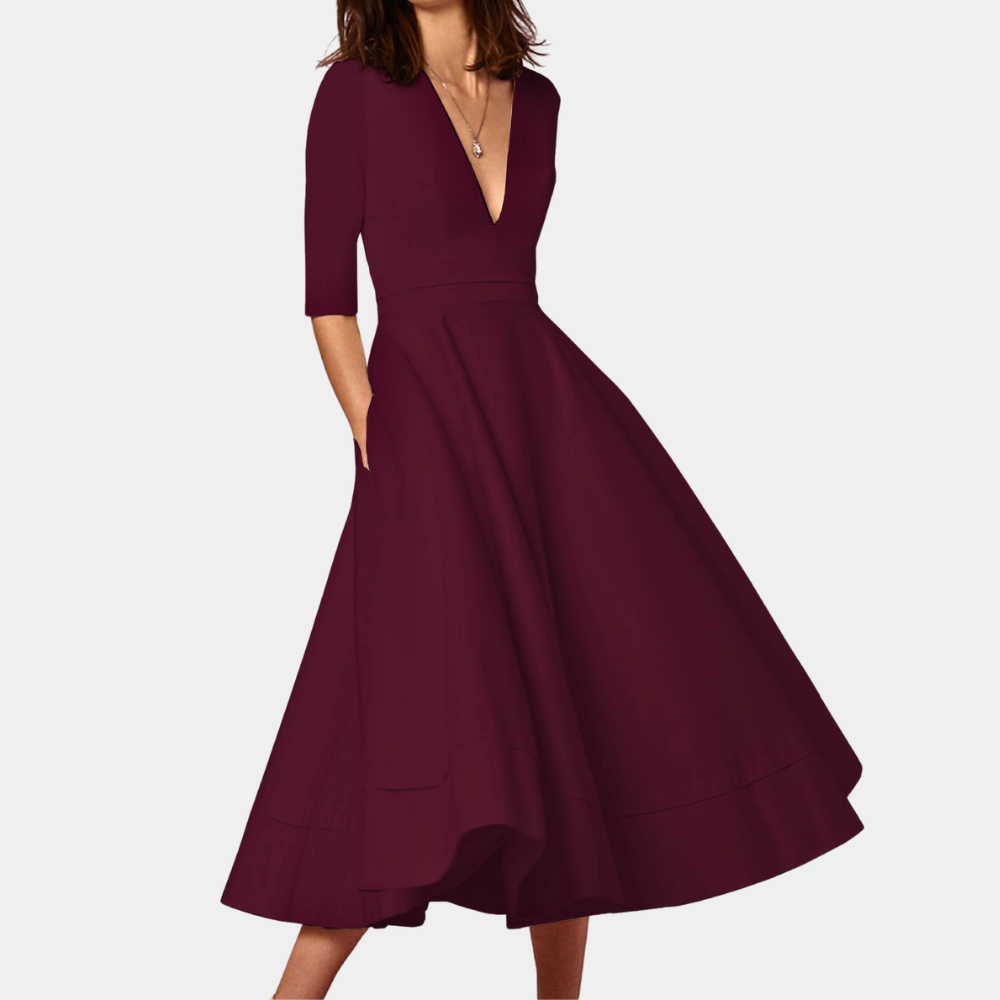 Elegante damesjurk met v-halslijn voor de zomer