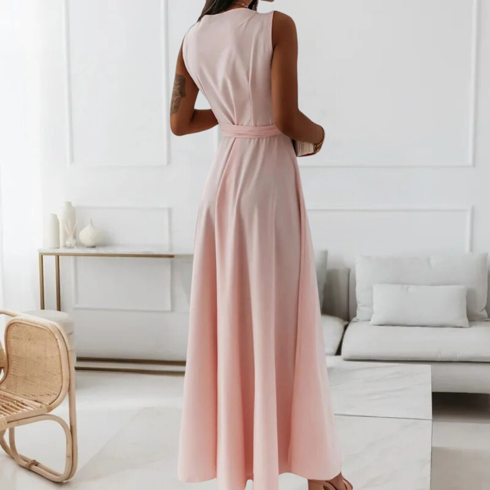 Elegante dames maxi-jurk met v-hals voor de zomer