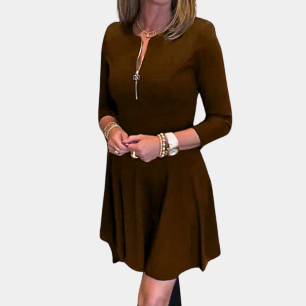 Elegante damesjurk met rits voor de zomer