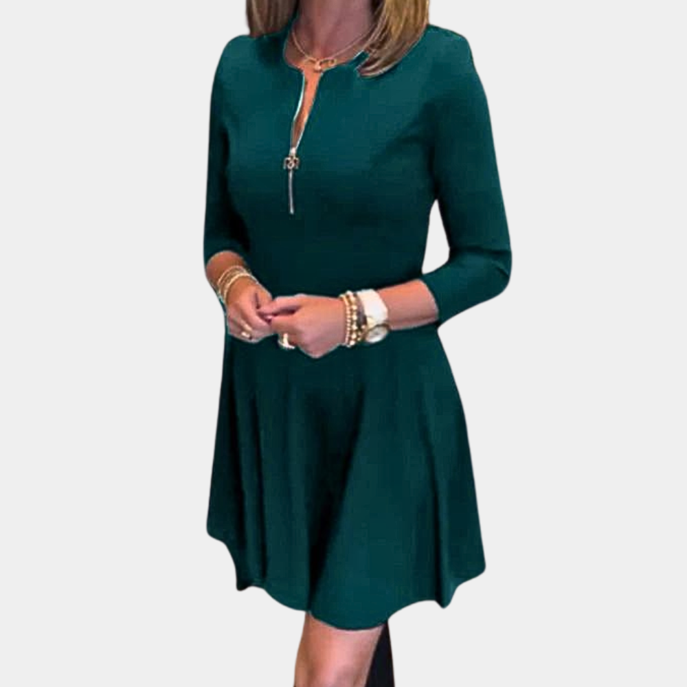 Elegante damesjurk met rits voor de zomer