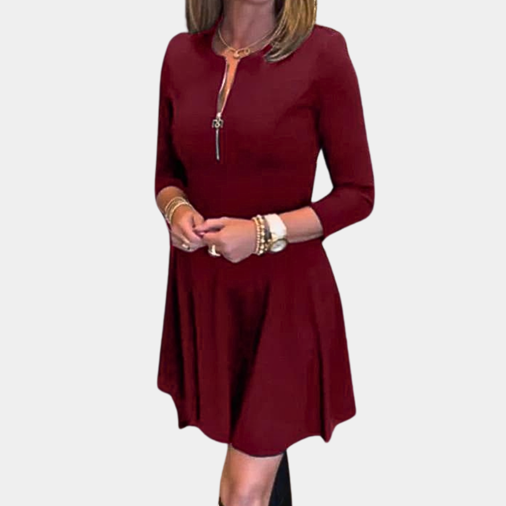 Elegante damesjurk met rits voor de zomer