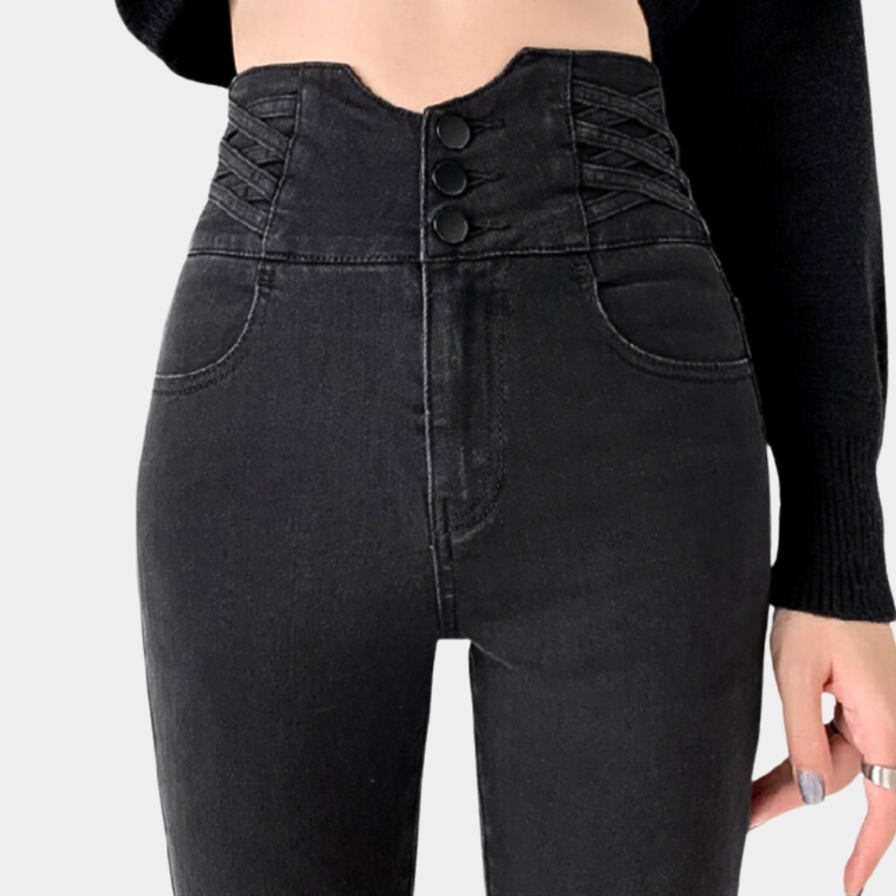Modieuze zomerse jeans met hoge taille voor dames