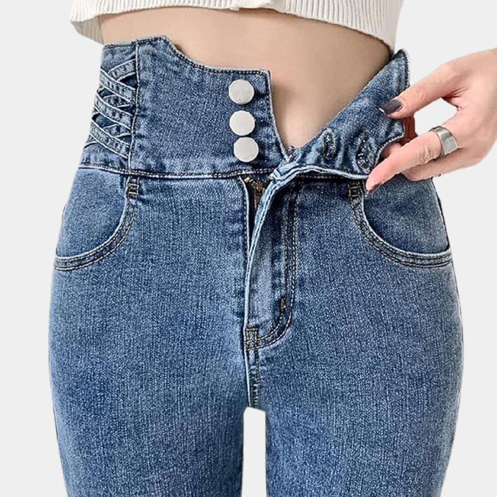 Modieuze zomerse jeans met hoge taille voor dames