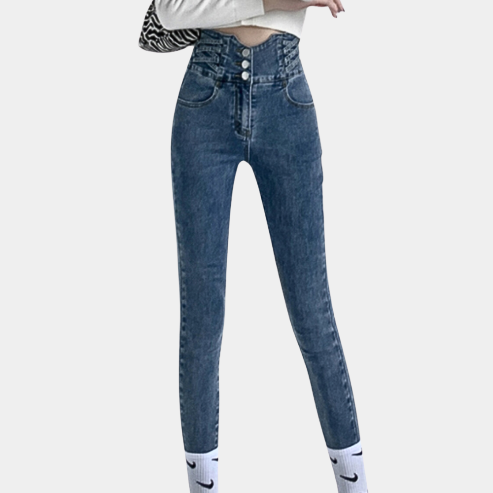 Modieuze zomerse jeans met hoge taille voor dames