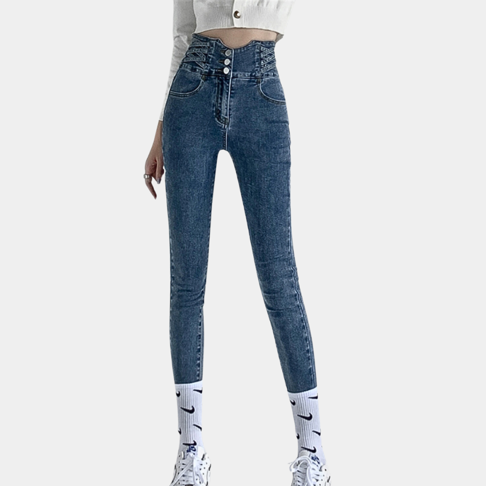Modieuze zomerse jeans met hoge taille voor dames