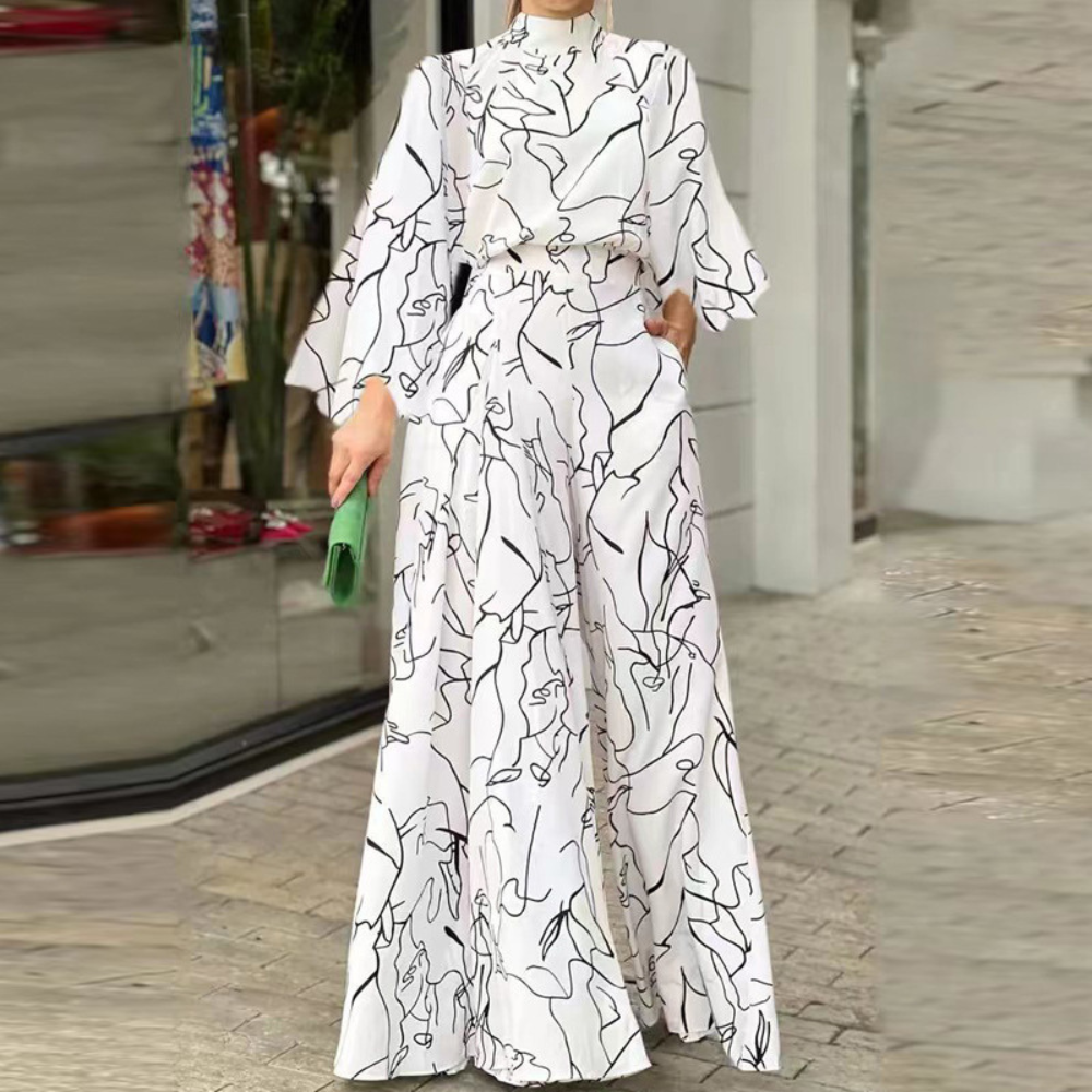 Modieuze zomerse jumpsuit met lange mouwen voor dames