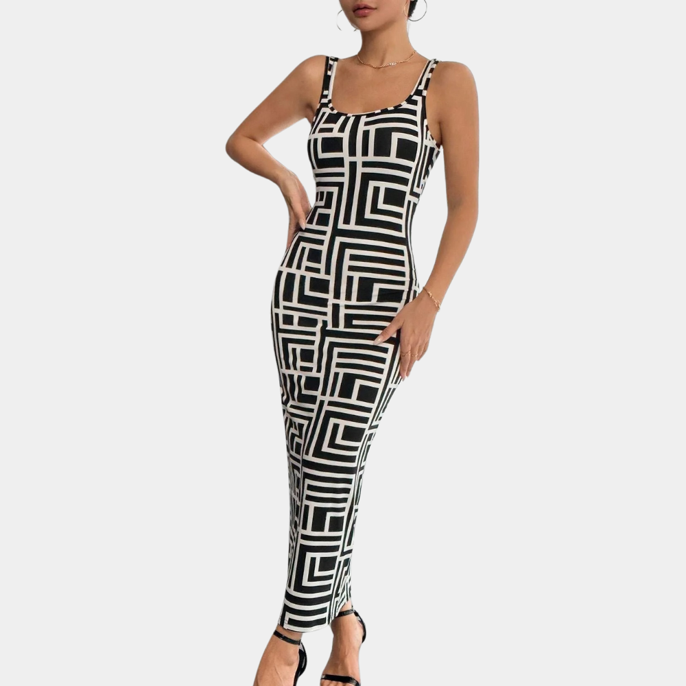 Elsa - Geometrische bodycon zomerjurk