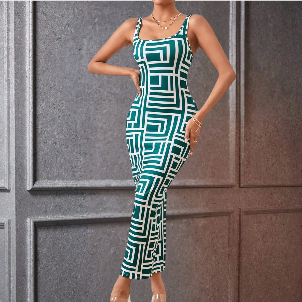 Elsa - Geometrische bodycon zomerjurk